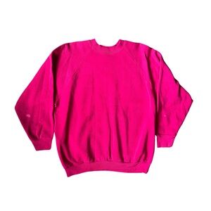 Vintage Blank Boxy Crew Neck Sweatshirt Raspberry Pink Red - 48” chest XL